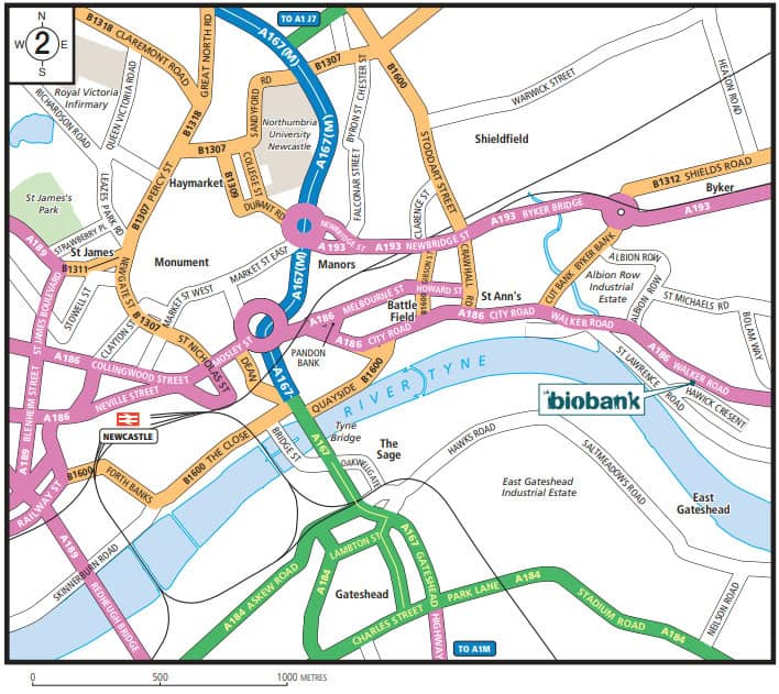 Visit https://www.ukbiobank.ac.uk/wp-content/uploads/2025/03/UK-Biobank-Newcastle-assessment-centre-directions.pdf for written directions